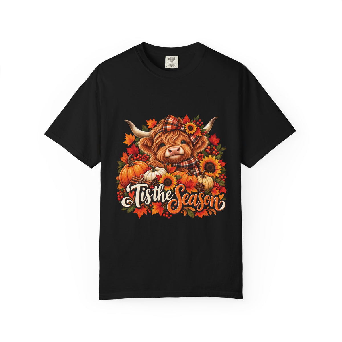 'Tis the Season Highland Cow – Cozy Fall Comfort Colors T-Shirt