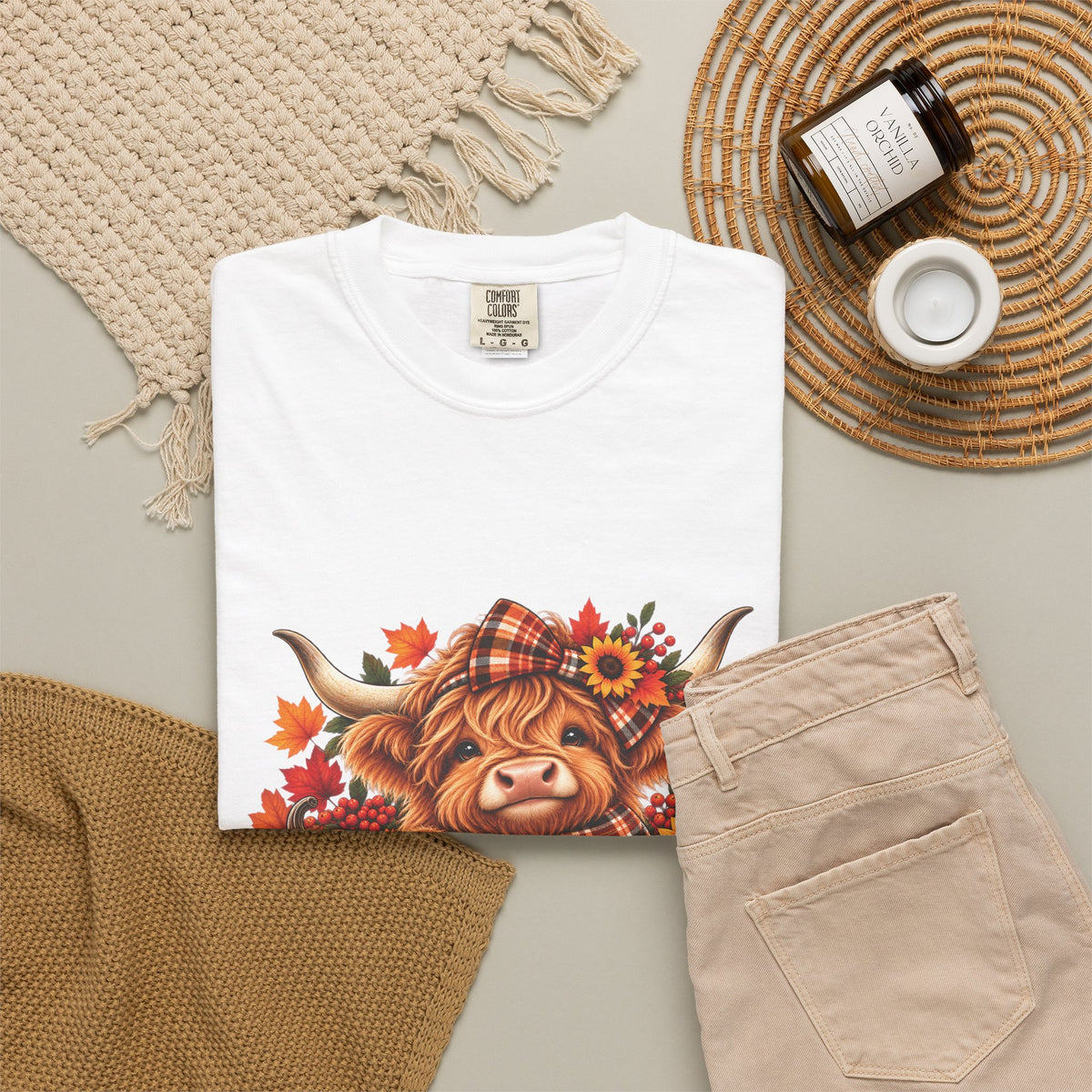 'Tis the Season Highland Cow – Cozy Fall Comfort Colors T-Shirt