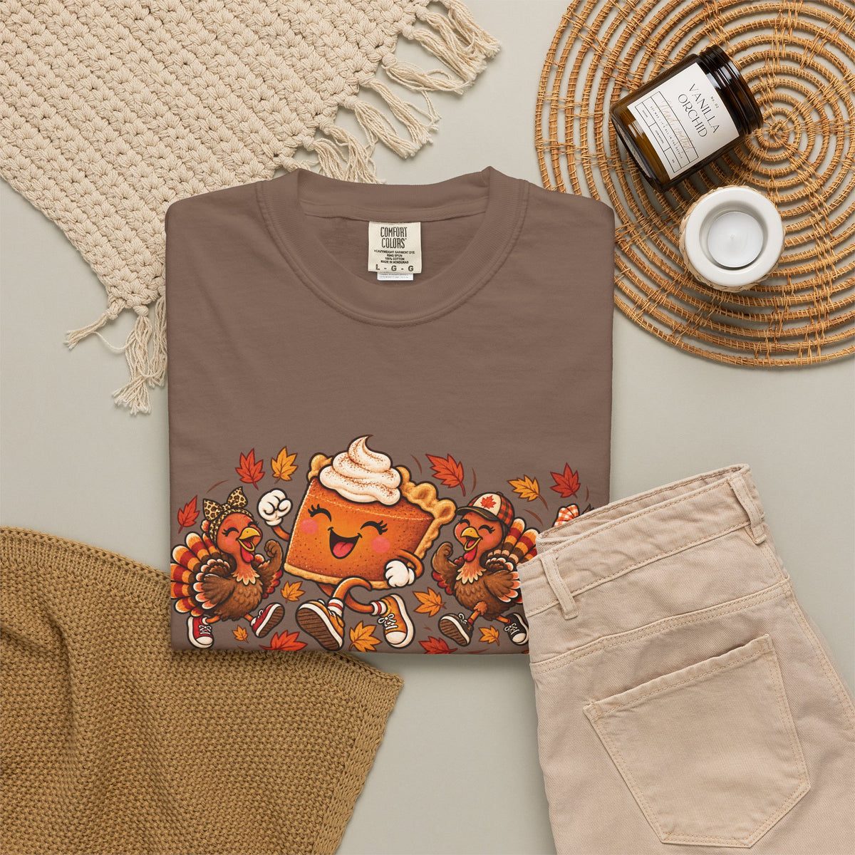 Pumpkin Pie & Turkey Trot – Funny Thanksgiving Comfort Colors T-Shirt