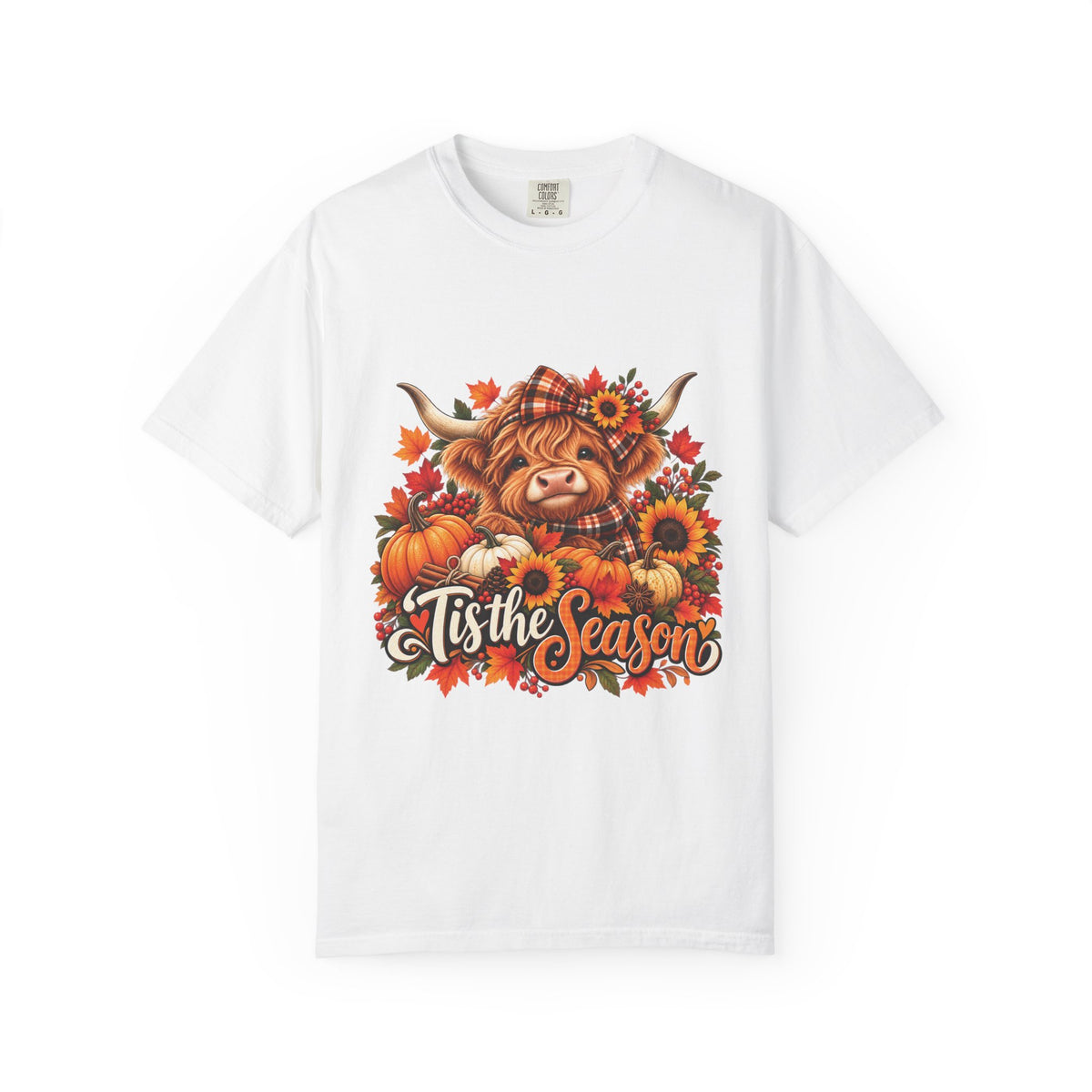 'Tis the Season Highland Cow – Cozy Fall Comfort Colors T-Shirt