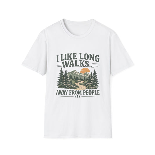 I Like Long Walks Away From People – Funny Hiking & Outdoor Graphic T-Shirt
