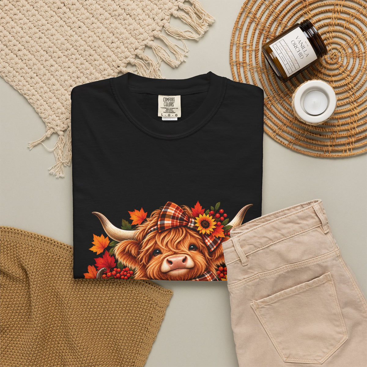 'Tis the Season Highland Cow – Cozy Fall Comfort Colors T-Shirt