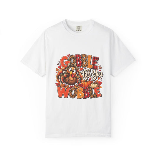 Gobble Till You Wobble – Retro Thanksgiving Turkey Comfort Colors T-Shirt