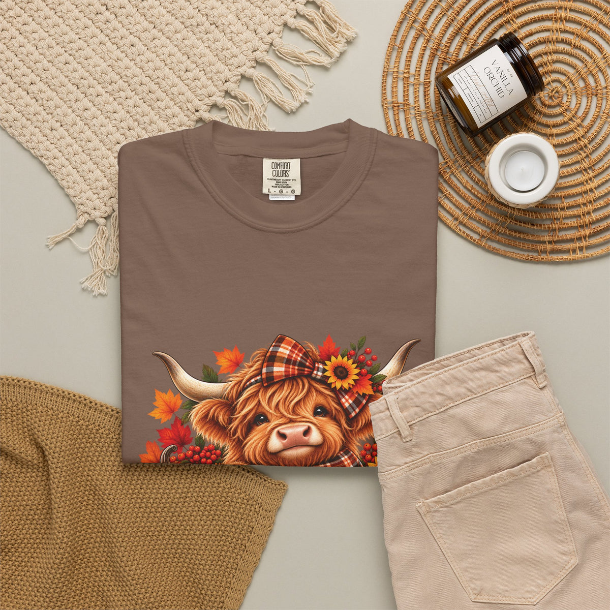 'Tis the Season Highland Cow – Cozy Fall Comfort Colors T-Shirt